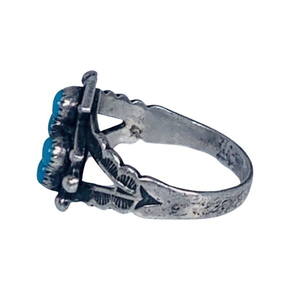 Native American 925 Sterling Silver Blue Turquoise Ring Sz 5 Sleeping Beauty - Picture 5 of 14